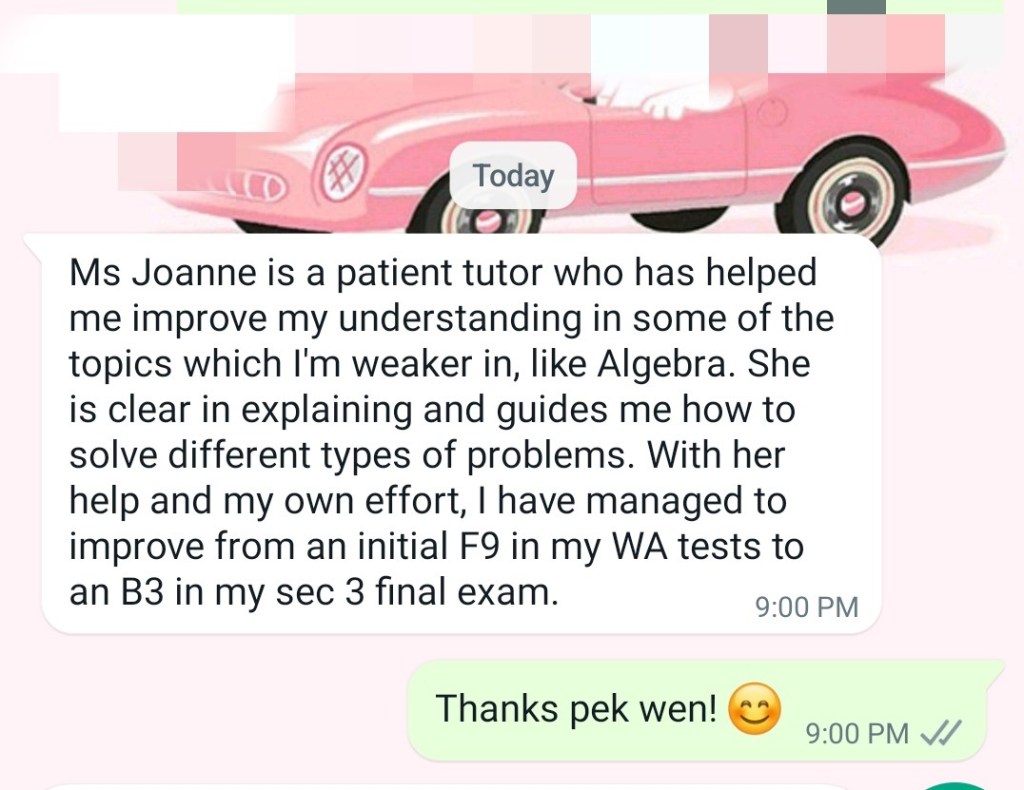 O level testimonials from student for emath and amath tuition